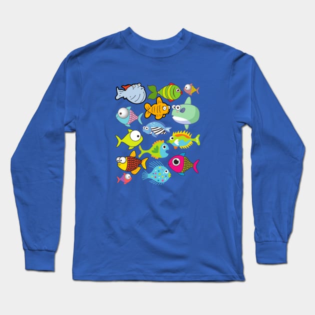 Suspicious Fish Long Sleeve T-Shirt by Unique Treats Designs